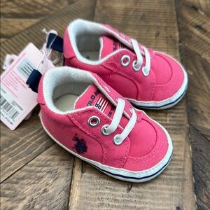 Polo by Ralph Lauren Pink Canvas Sneakers with White Laces